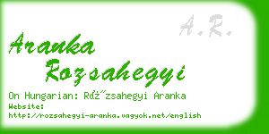 aranka rozsahegyi business card